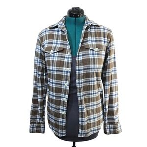 American Eagle Button Up Flannel Shirt Womens XS Plaid Super Soft‎ Long Sleeve